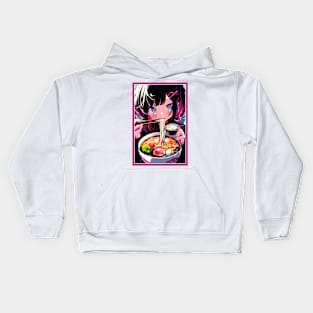 Cute Anime Girl |  Ramen Noodles | Hentaii Chibi Kawaii Design Kids Hoodie